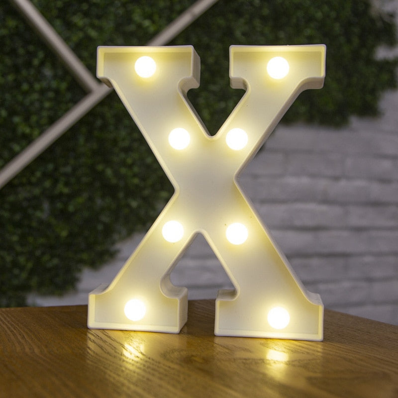 Alphabet Letter LED Lights Luminous Number Lamp Decor  Battery Night Light for home Wedding Birthday party Decoration