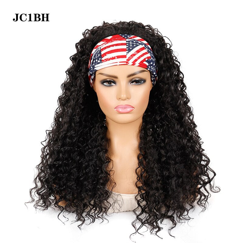 Headband Wig Synthetic Yaki Straight Hair Wigs With Hairband Natural Kinky Straight Wig Daily Use