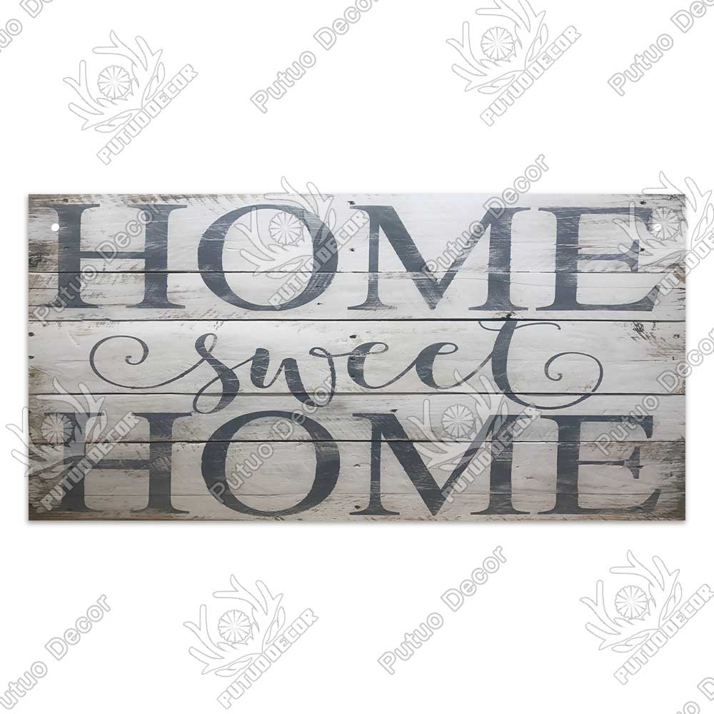 Putuo Decor Home Wooden Signs Family Wood Wall Plaque Wood Art Home Decor for Friendship Wooden Pendant Home Wall Decoration