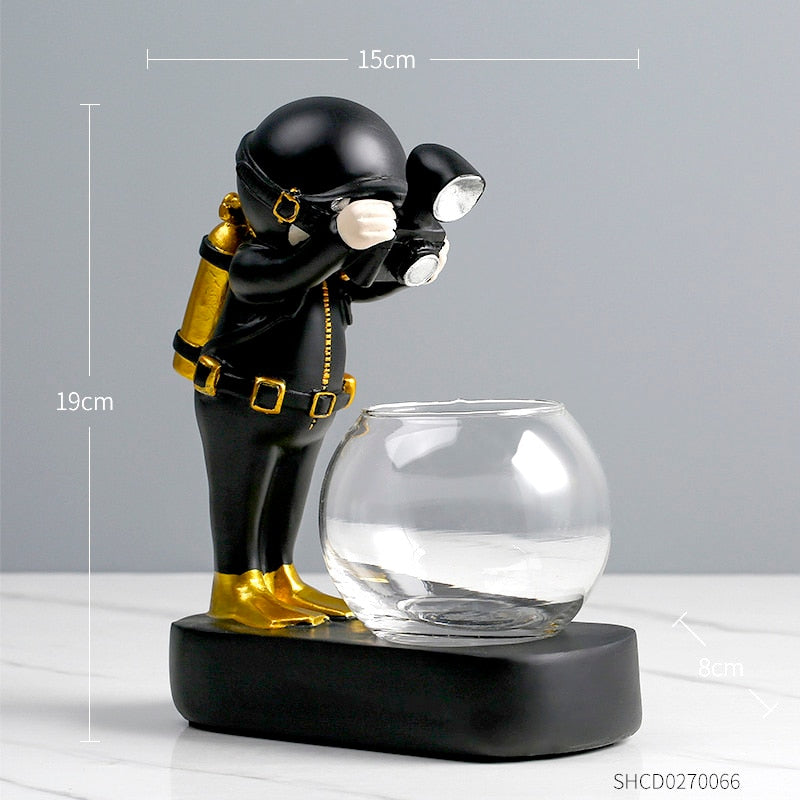Nordic Modern astronaut resin Decorative flower pots ornaments desk vases astronauta Vase Home Decor Accessories