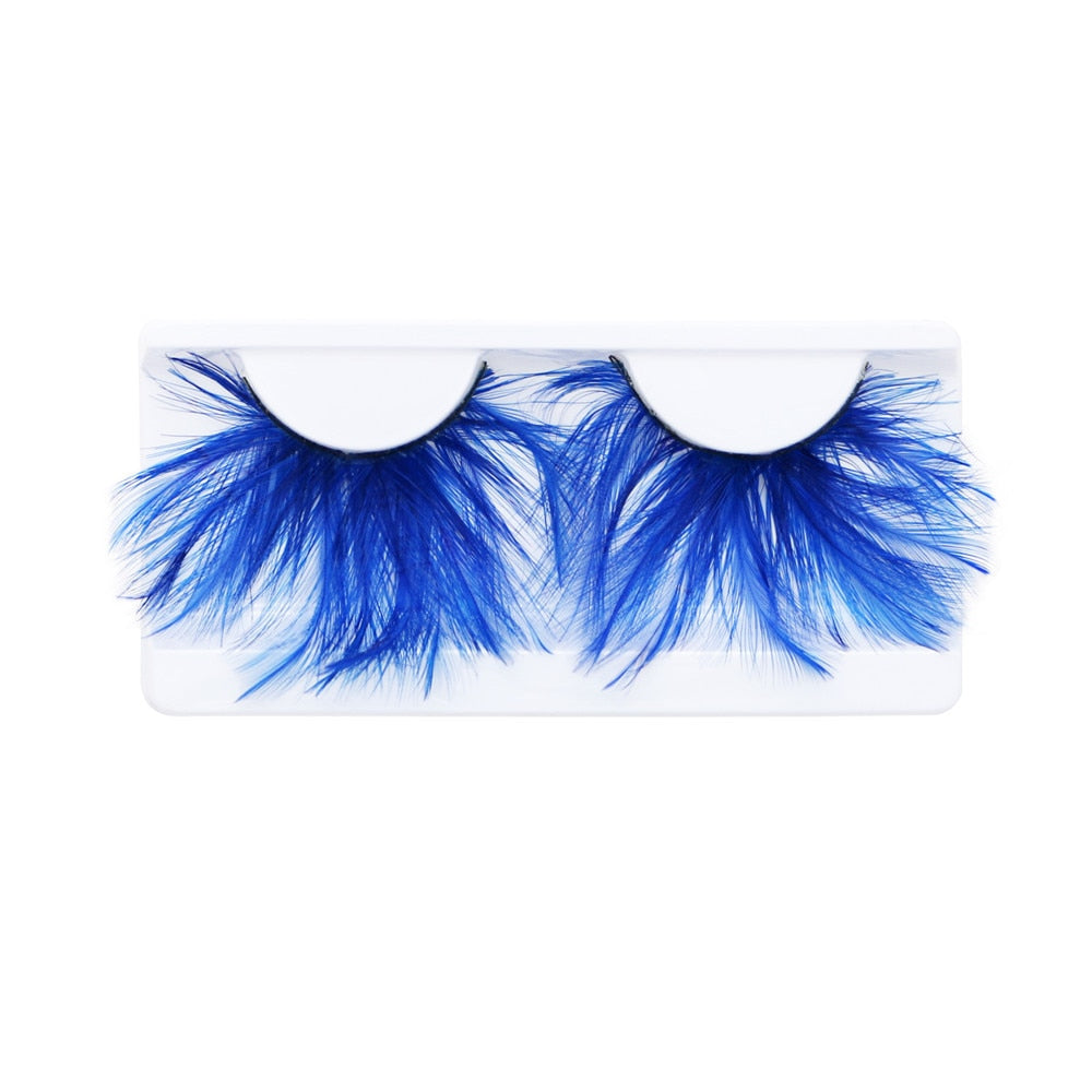 1Pair Feather 3D Thick Winged Natural Long False Eyelashes Party Nightclub Makeup Eye Lash Halloween Show Feather Eyeashes