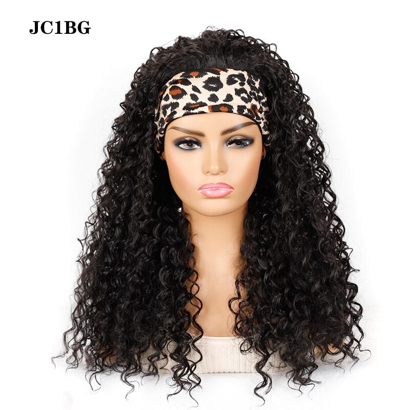 Headband Wig Synthetic Yaki Straight Hair Wigs With Hairband Natural Kinky Straight Wig Daily Use