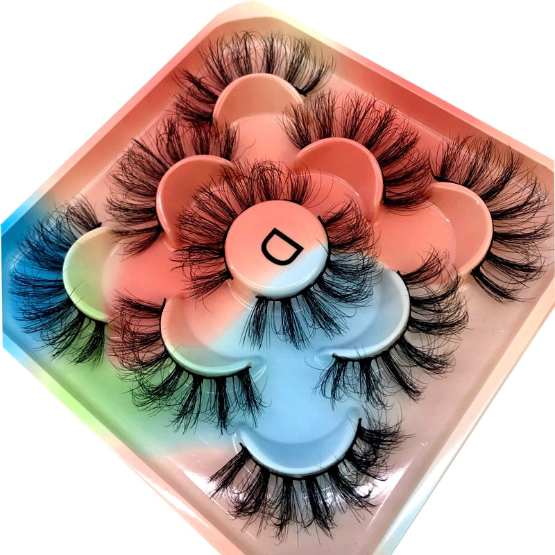 5 Pairs 3D Mink Lashes Natural Mink False Eyelashes Dramatic Volume Fake Eyelash Extension Faux Cils