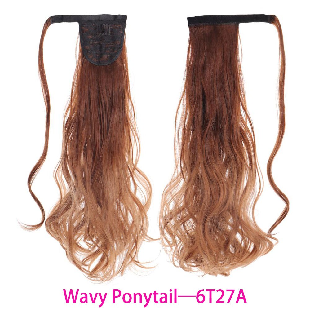 Synthetic Long Straight Wrap Around Clip In Ponytail Hair Extension Heat Resistant Hair Wig