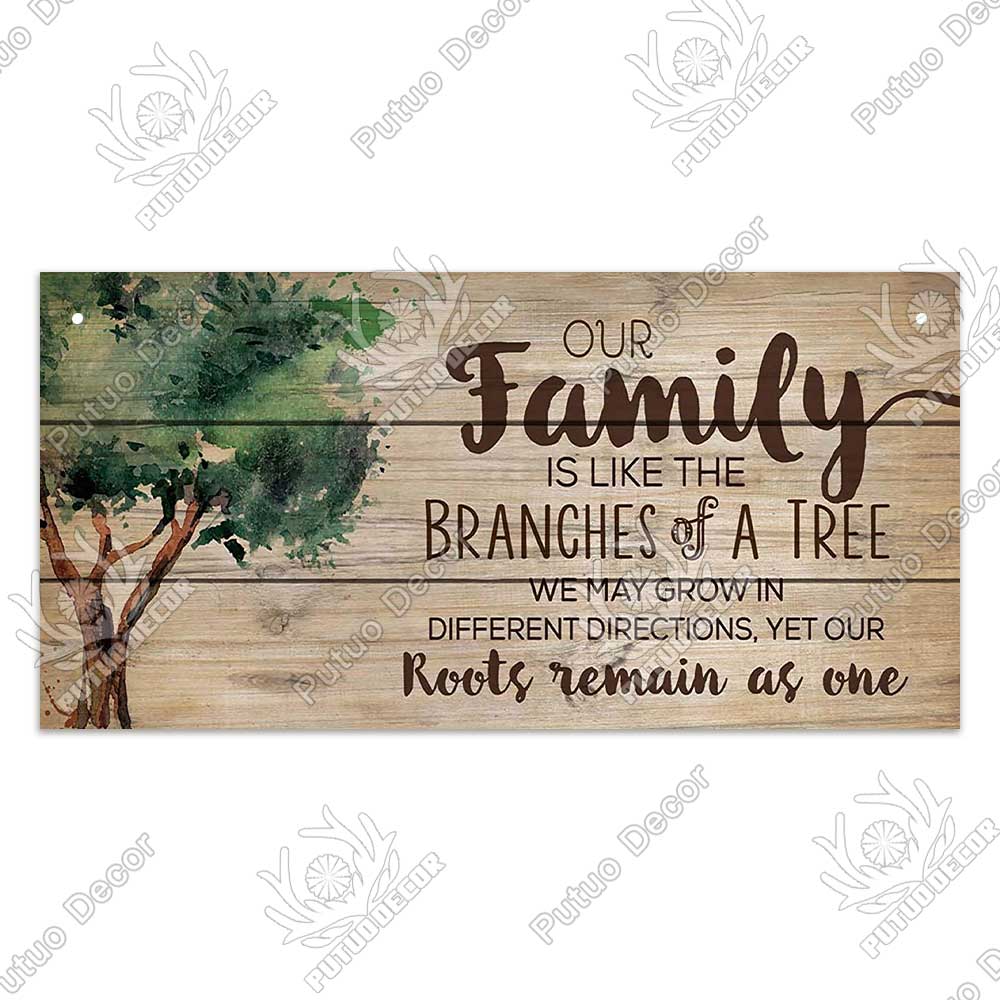 Putuo Decor Home Wooden Signs Family Wood Wall Plaque Wood Art Home Decor for Friendship Wooden Pendant Home Wall Decoration
