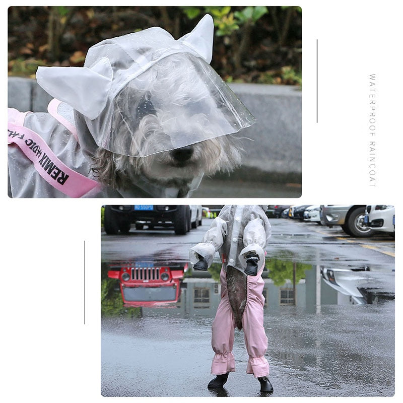 Pet Dog Raincoat Clothes Rain Jumpsuit For Small Dogs Outdoor Clothing Coat Supplies