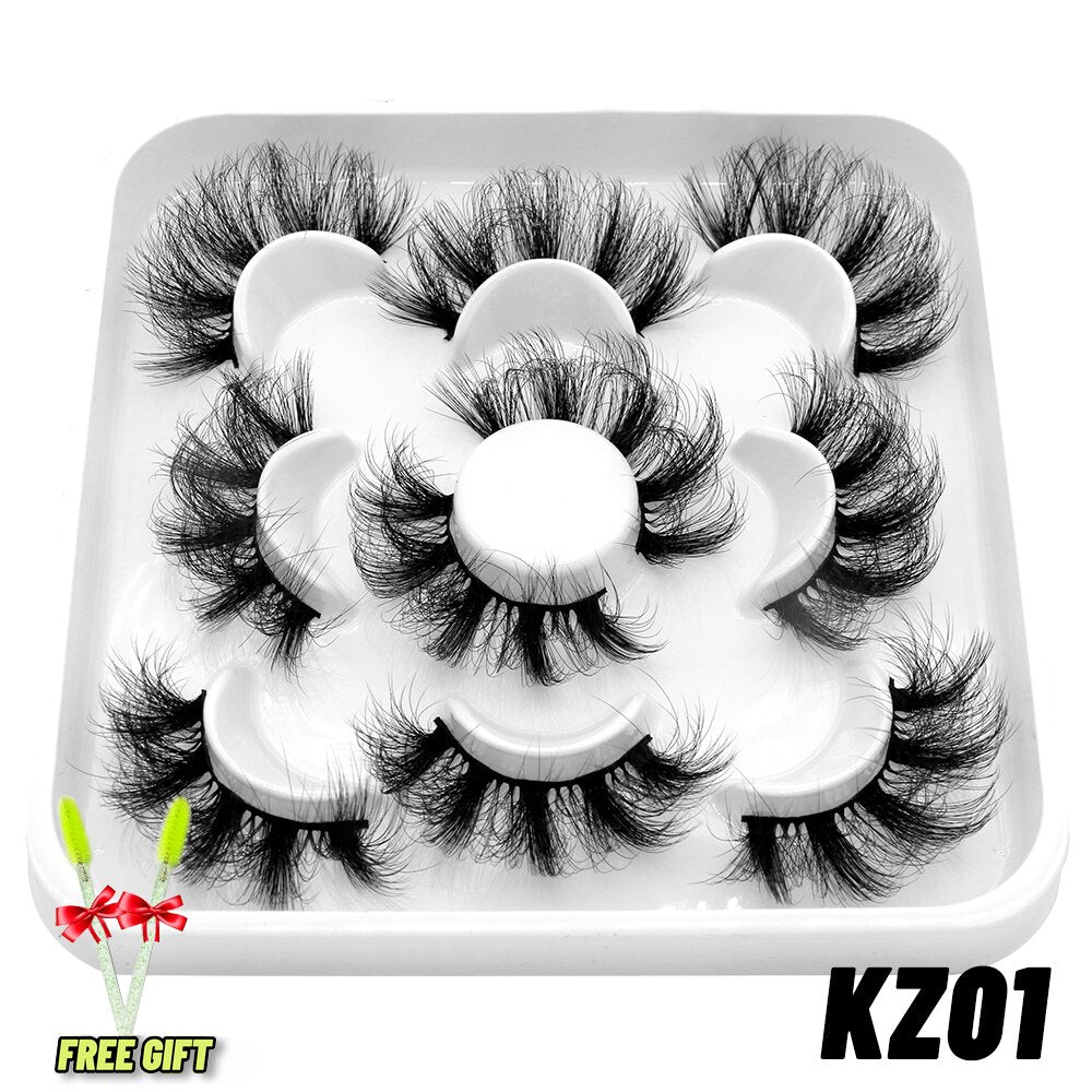 6D Faux Mink Eyelashes Long Lasting Fluffy Mink Lashes Dramatic Volume lashes Thick Long 5/7 Pairs