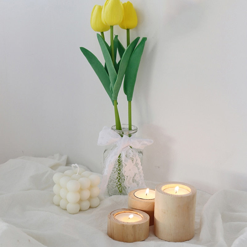Wood Candle Holders For Home Decor Wedding Candelabra Modern Candlestick Holder