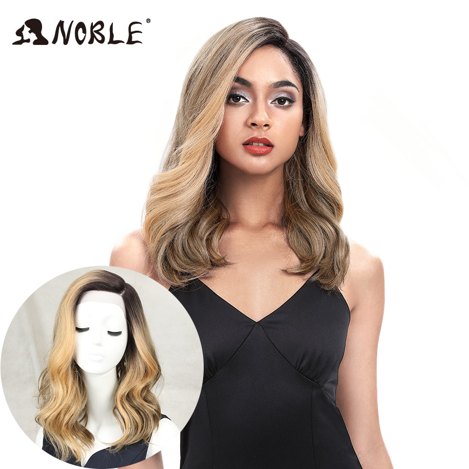 Synthetic Lace Wig 20 inch Long Wavy lace Wig Ombre Blond Wig Cosplay Heat Resistant Wigs for Women Synthetic Lace Wig