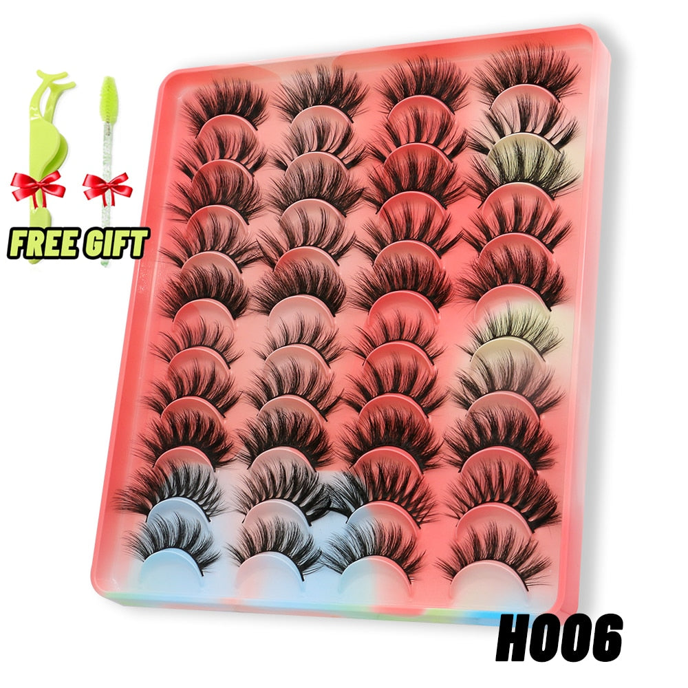 Eyelashes 3D Mink Lashes Fluffy Soft Wispy Natural Cross Eyelash Extension Reusable Lashes Mink False Eyelashes