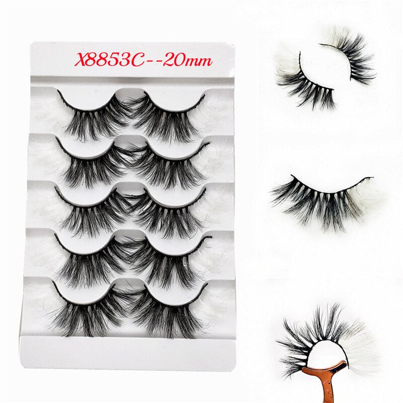 Rainbow Colored Lashes 3D Mink Lashes Ombre Dramatic Colorful Natural Eyelashes Extension Make up Fake Eyelashes