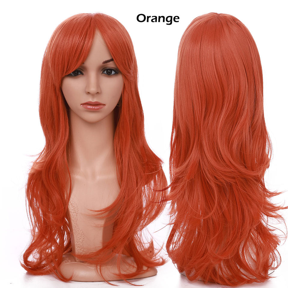 S-noilite Synthetic 28colors 22inch Loose Wave Wigs Halloween Cosplay Wig Blue Red Pink Grey Purple Hair Cosplay