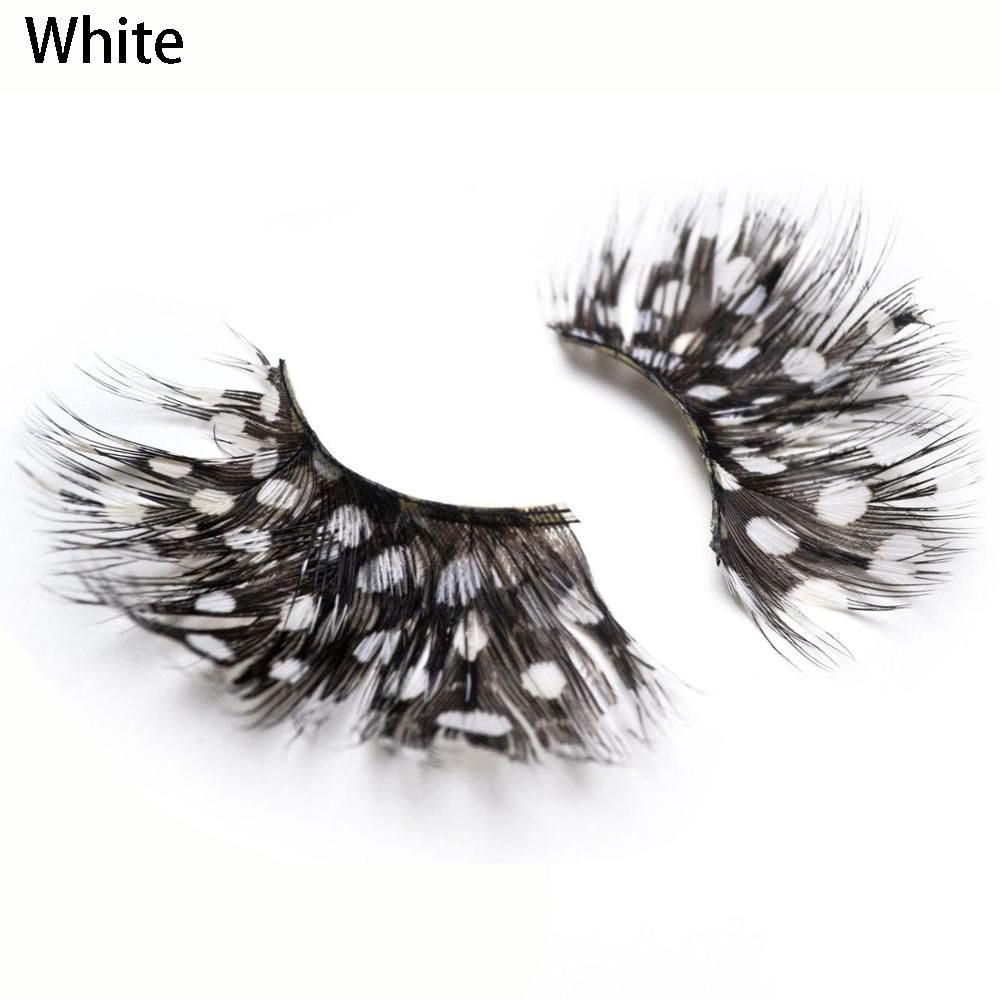 1Pair Bushy Feathers Exaggerate False Eyelashes Stage Catwalk Art Fake Eyelashes 100% Handmade Eyelash Extension