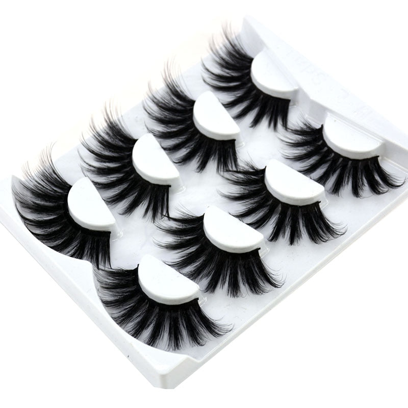 Volume lashes Natural mink eyelashes 25mm lashes 4 pair 3D eyelashes 100％ handmade eyelashes extension false eyelashes