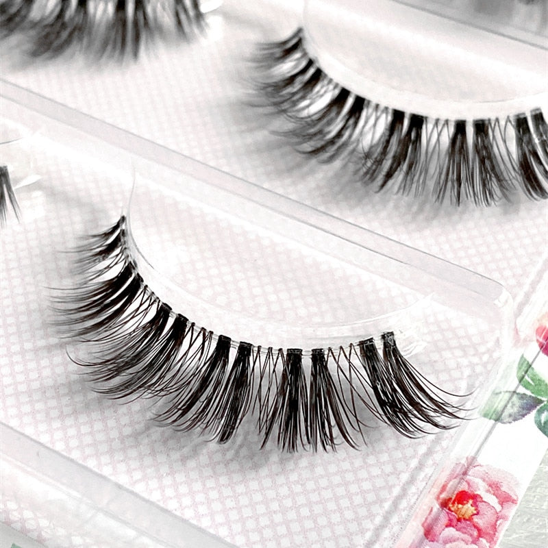 Transparent Terrier 3 Pairs 3D Mink EyeLashes False Lashes Thick EyeLash Lashes Natural Soft Fake EyeLashes