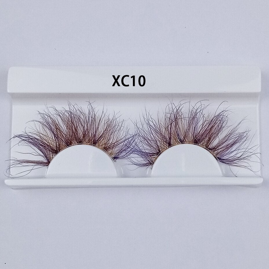 Colored Mink Eyelashes 25mm Lashes Fluffy Messy 3D False Eyelashes Dramatic Long Natural Mink fake Lashes