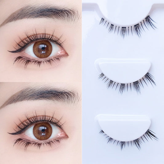 3 Pairs False Eyelashes Japanese Handmade Natural Lower Eyelashes Japanese Eye Tail Lengthened Short Nude