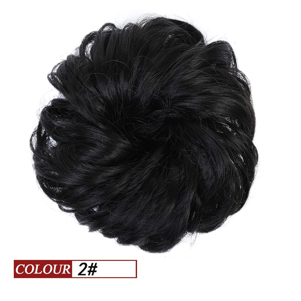 Synthetic Curly Donut Chignon With Elastic Band Scrunchies Messy Hair Bun Updo Hairpieces Extensions for Women