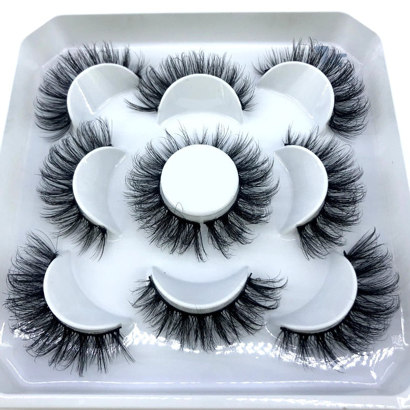 5 pairs 8-25mm natural 3D false eyelashes fake lashes Mink Lashes extension