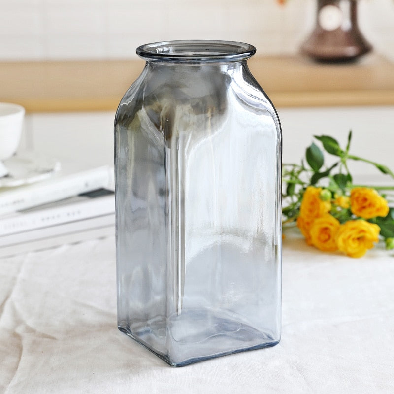 Multicolor Glass Vase Dried Flowers Nordic Transparent Europe Home Decoration Home Flower Vases