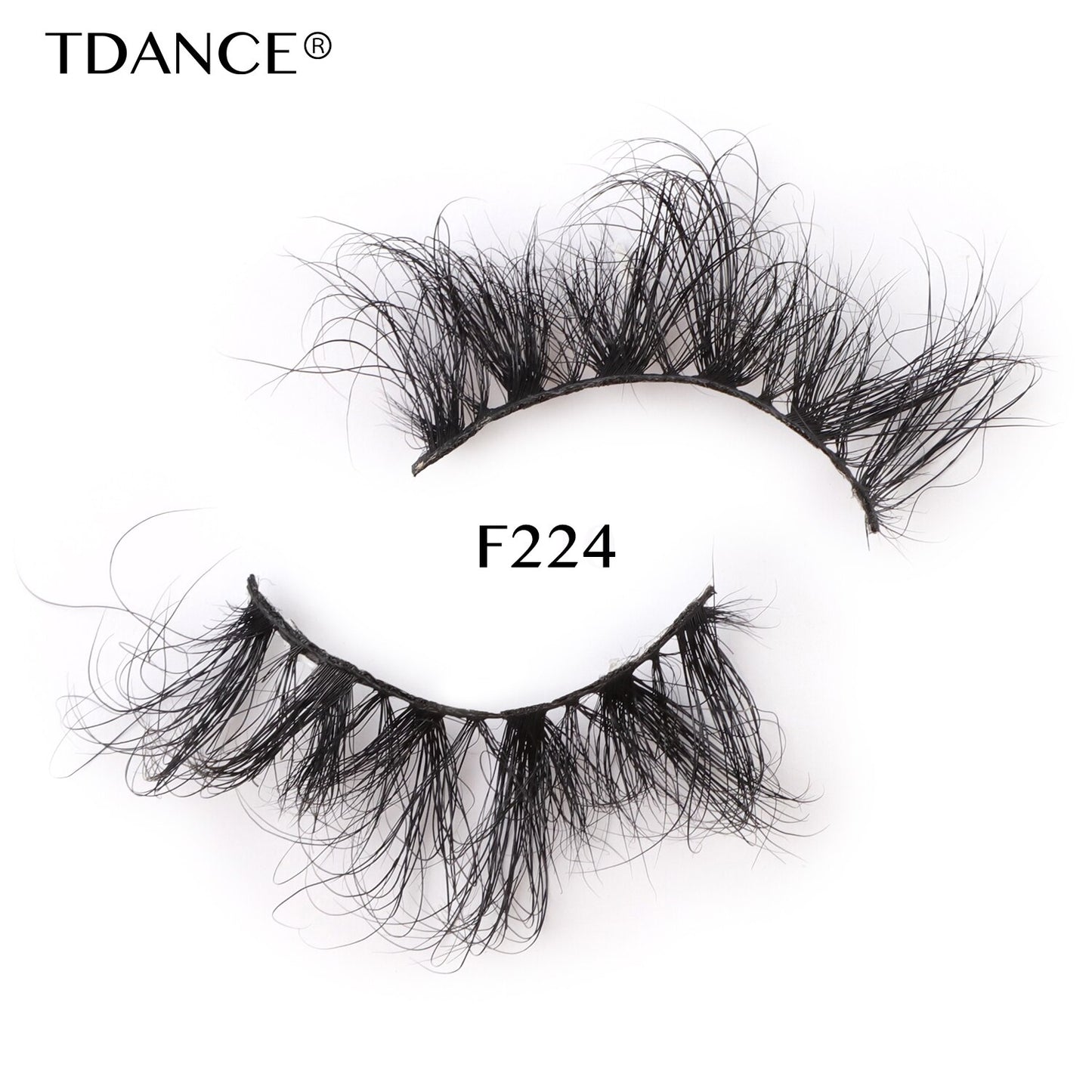 25mm Real Mink Hair Lashes Messy Fluffy Lash Soft Natural Eyelashes 1 Pair Long Crisscross Strip Makeup Beauty Eyelash