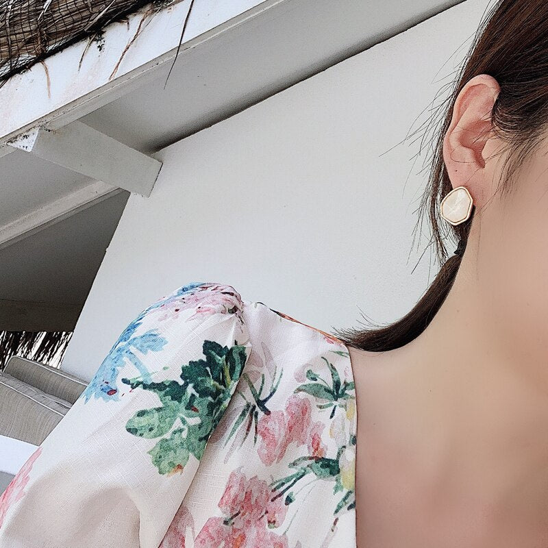 Metal contracted irregular earring polygon stud earrings Vintage stud earrings jewelry