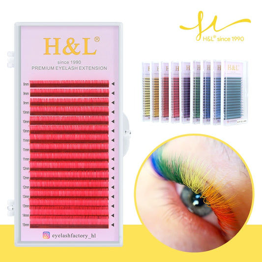 16 Lines Multi Colorful Eyelash Extension Soft Natural Beauty Silk Eye Lashes False Mink Makeup Graft Cilios Colored Eyelash