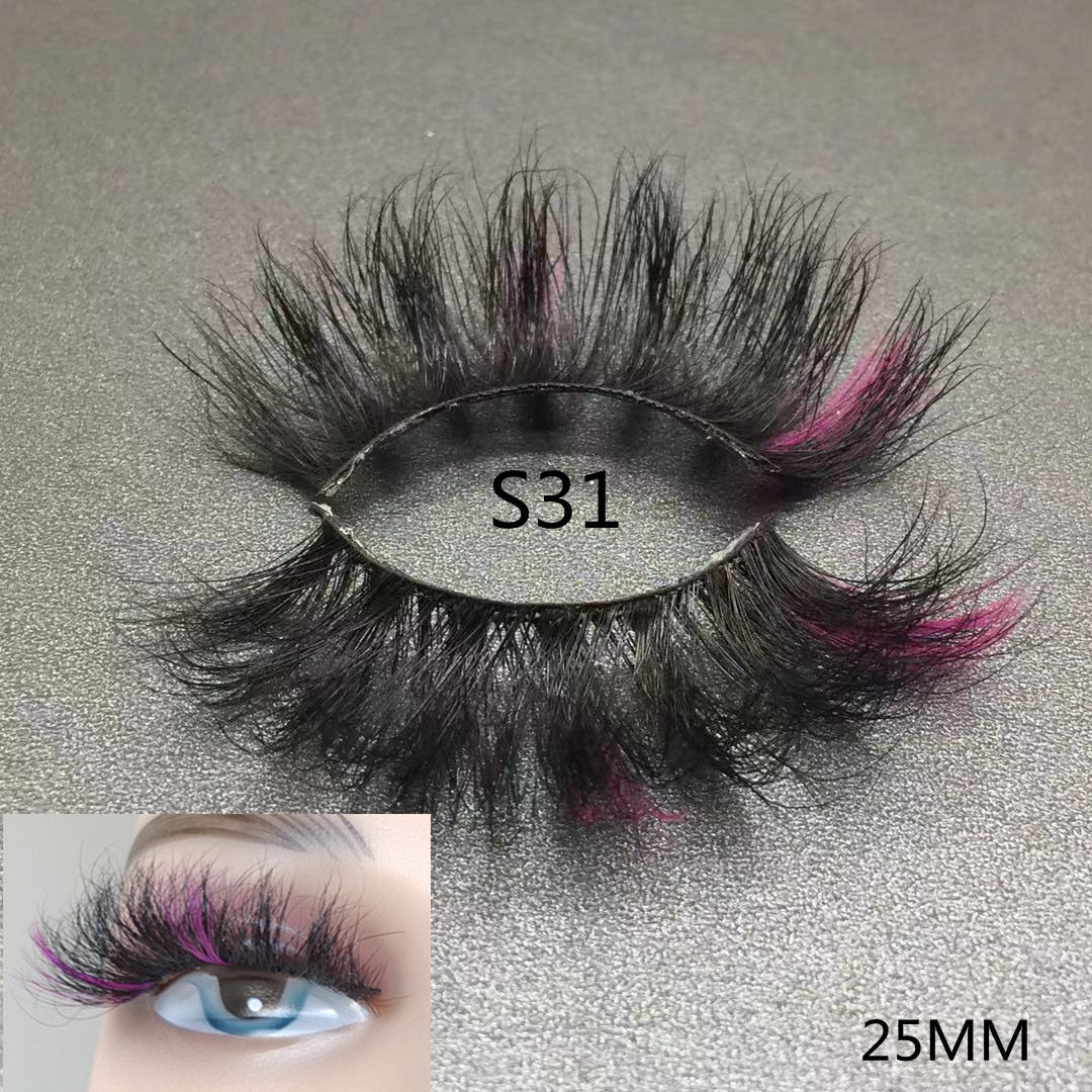 3D Mixed Color Mink Lashes Beauty Natural Individual Eyelashes Fluffy Lash Extension mix pink blue dramatic lash