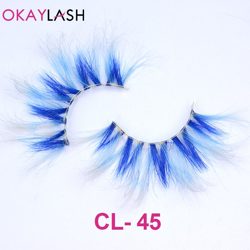 1pair/box real mink color 25mm long siberian eyelashes costume fancy ball dramatic unique colored red blue fake lashes