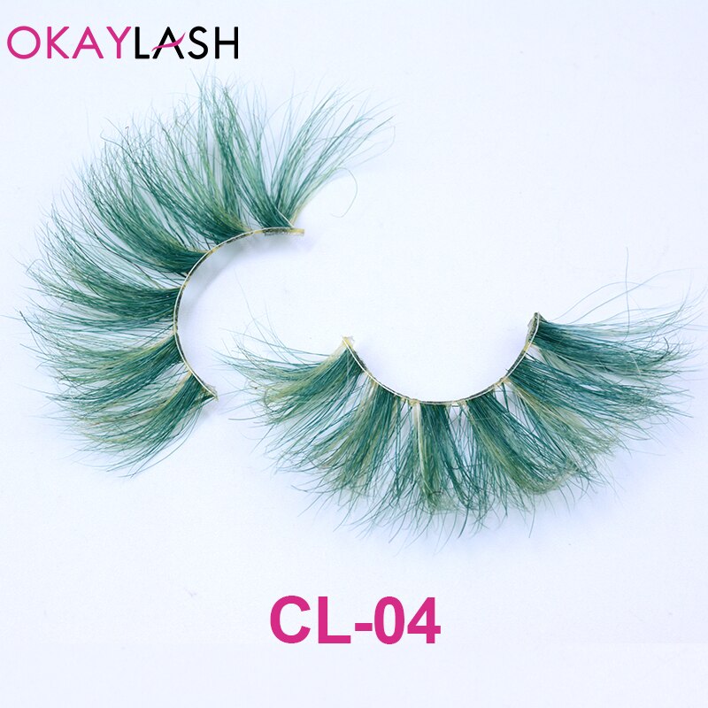 1pair/box real mink color 25mm long siberian eyelashes costume fancy ball dramatic unique colored red blue fake lashes