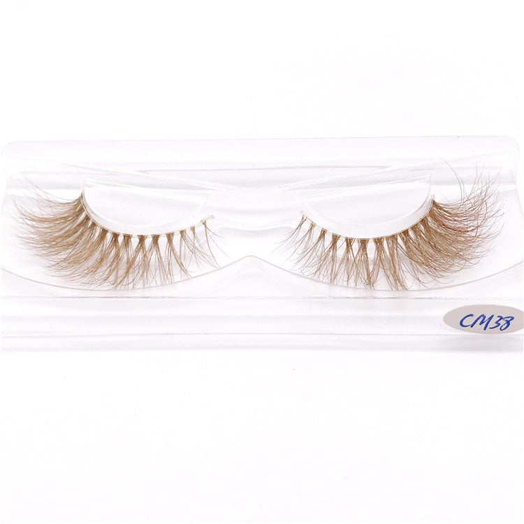 BLONDE 3D mink fake lashes natural individual brown false eyelashes makeup 15 25mm lash extension