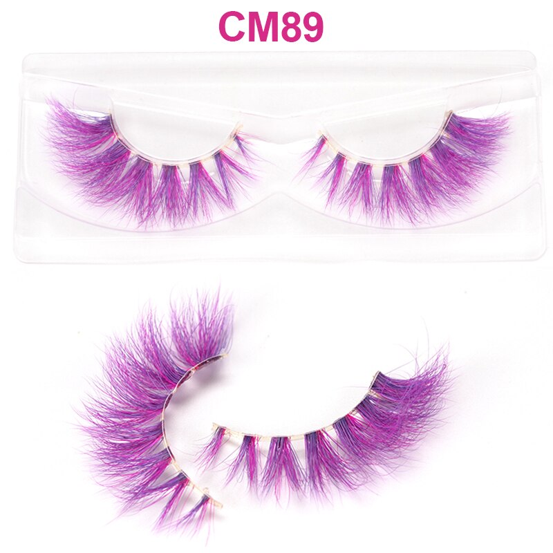 7 Colors Rainbow Eyelashes Princess Cilia Real Mink Fluffy Colored False Lashes for Halloween Party Cosplay