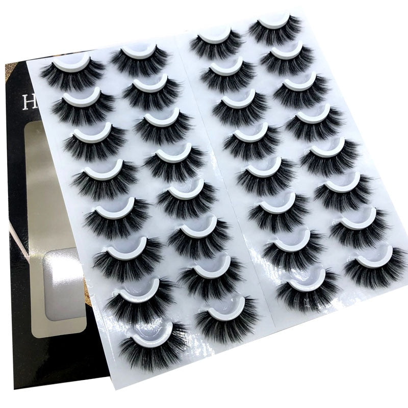 16 Pairs 3D Mink Lashes Natural False Eyelashes Dramatic Volume Fake Lashes Makeup Eyelash Extension Silk Eyelashes