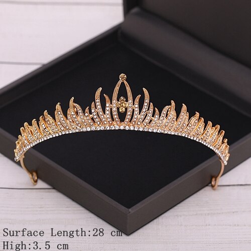 Bridal Crown Golden Wedding Hair Accessories Crystal Rhinestone Bride Wedding Tiaras and Crowns Headpiece Diadema Hair Ornament