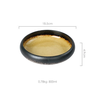 1Pcs Creative Ice Split Glaze Ceramic Plate Japanese Sushi Sashimi Plate Dish Salad Plate