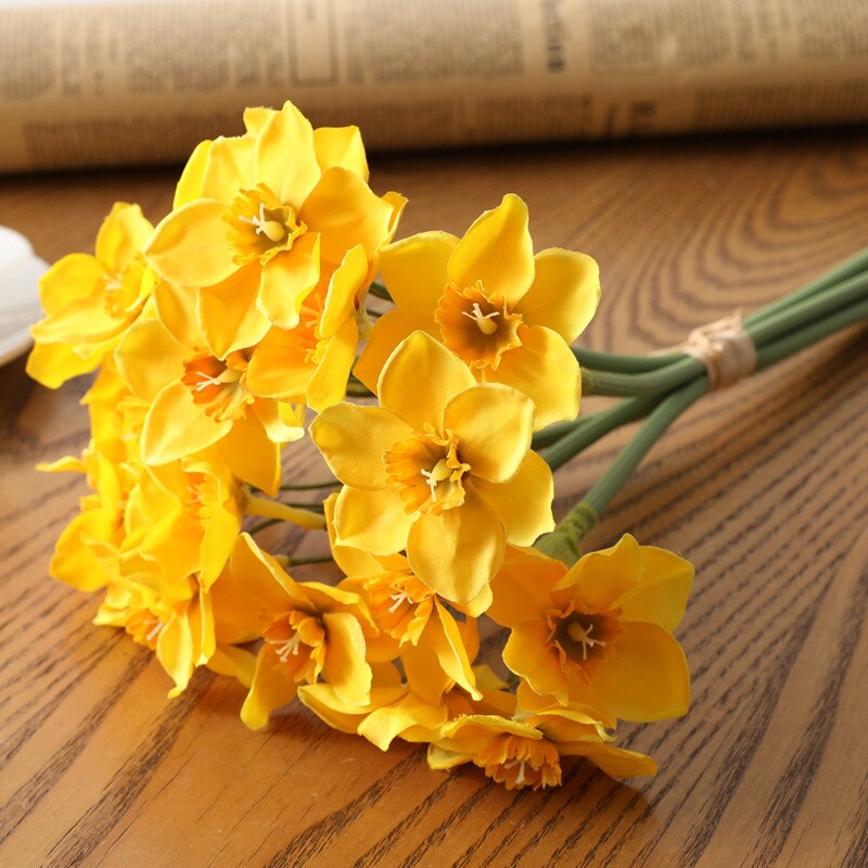 6pcs/Lot Home Artificial Simulation Narcissus Flower Living Room Window Decor Fake Flowers Decor