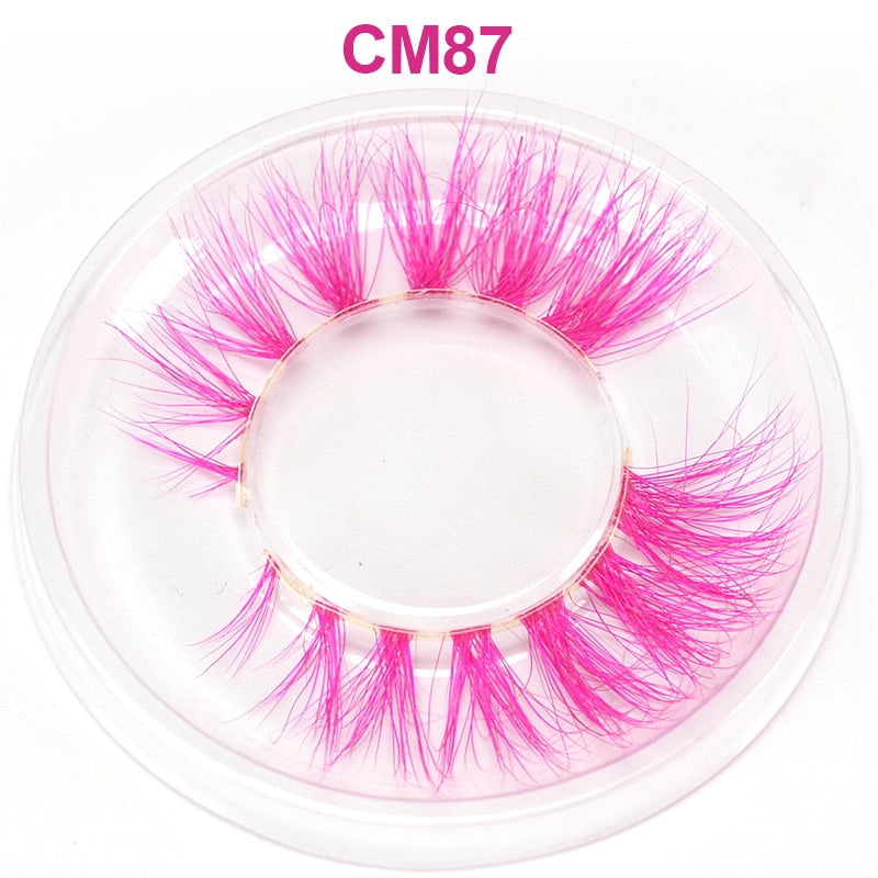 7 Colors Rainbow Eyelashes Princess Cilia Real Mink Fluffy Colored False Lashes for Halloween Party Cosplay