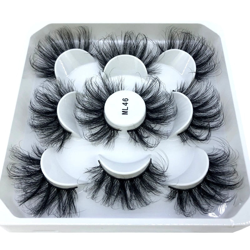 5 pairs 8-25mm natural 3D false eyelashes fake lashes Mink Lashes extension