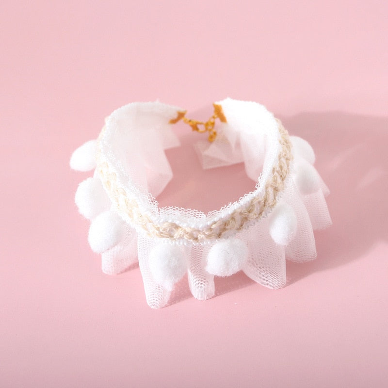 Cute Lace Princess Cat Collar Pet Accessories Puppy Collars Adjustable Bowtie Gift