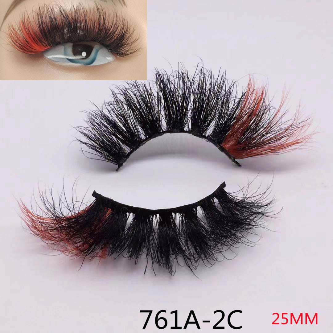 Rainbow Eye Lashes Cruelty Free Silk Lace Colored Eyelashes Dramatic Makeup Beauty Purple/pink/blue Cilias ombre eyelashes