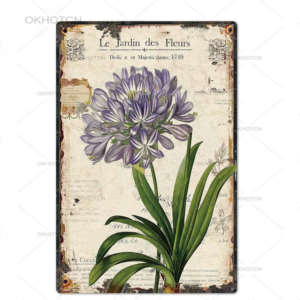 Garden Rules Metal Sign Vintage Metal Plaque Plates Decor For Pub Bar Home Wall Decor Tin Signs Flower Poster