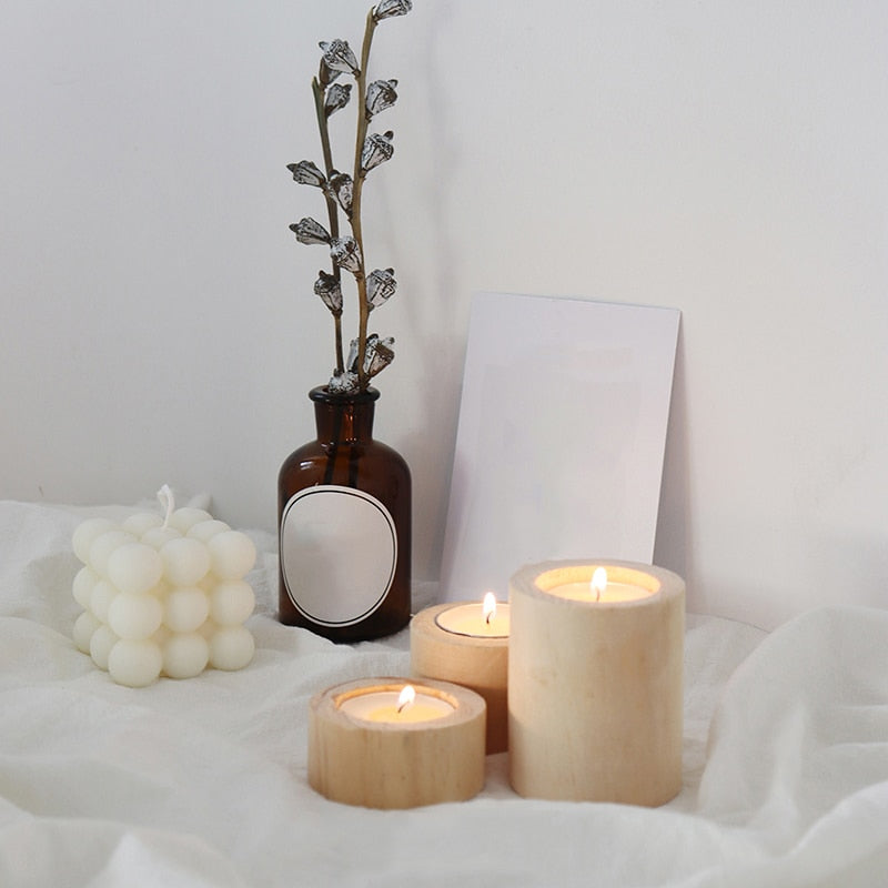 Wood Candle Holders For Home Decor Wedding Candelabra Modern Candlestick Holder