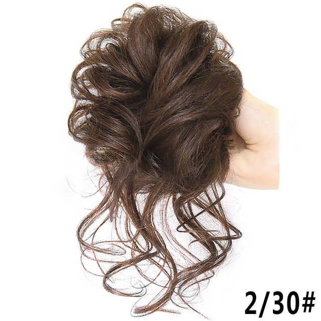 Synthetic Hair Bun Bands Blonde Black Messy Curly Chignon Donut Updo Scrunchies Fake Hair Pieces For Women Hair Extensions