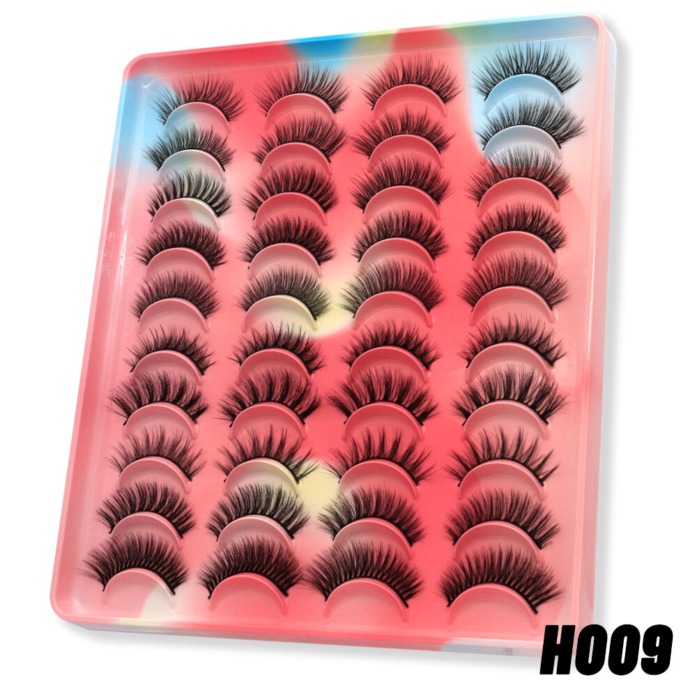 20 pairs Eyelashes Natural False Lashes 3D Manga Lashes y2k Winged Natural Realistic Cat Eye Eyelash Extension