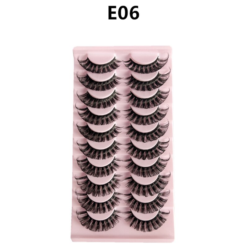 10 Pairs Faux Mink Lashes Natural False Eyelashes Fluffy Soft Wispy Dramatic Volume Lash Extension Wispy Long 3D