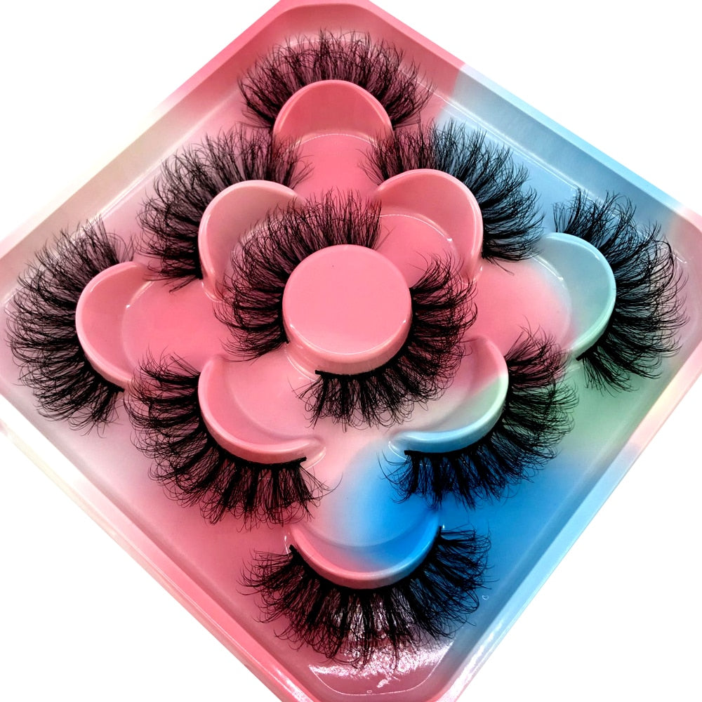 5 Pairs 3D Mink Lashes Natural Mink False Eyelashes Dramatic Volume Fake Eyelash Extension Faux Cils