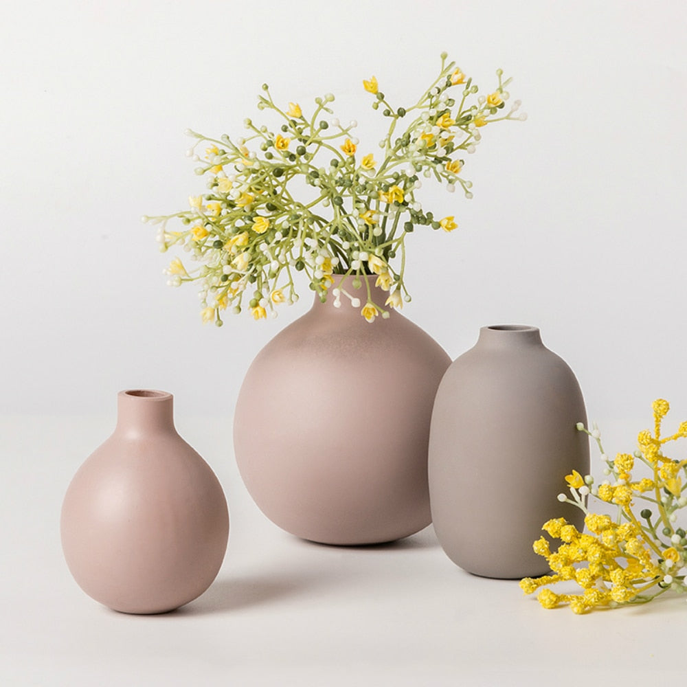 Ceramic Vases Simple Retro Frosted Ceramic Decoration Creative Home Furnishings Nordic Retro Pastoral Vase Crafts Home Decor