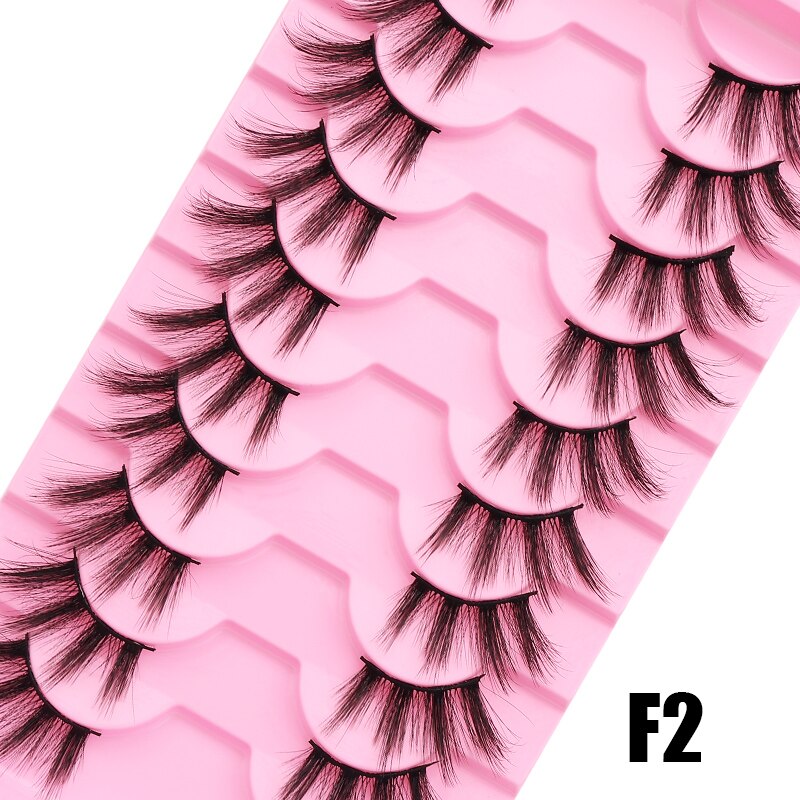 5/7/10Pairs Cat Eye Lash False Eyelashes Natural Faux Mink Eyelashes