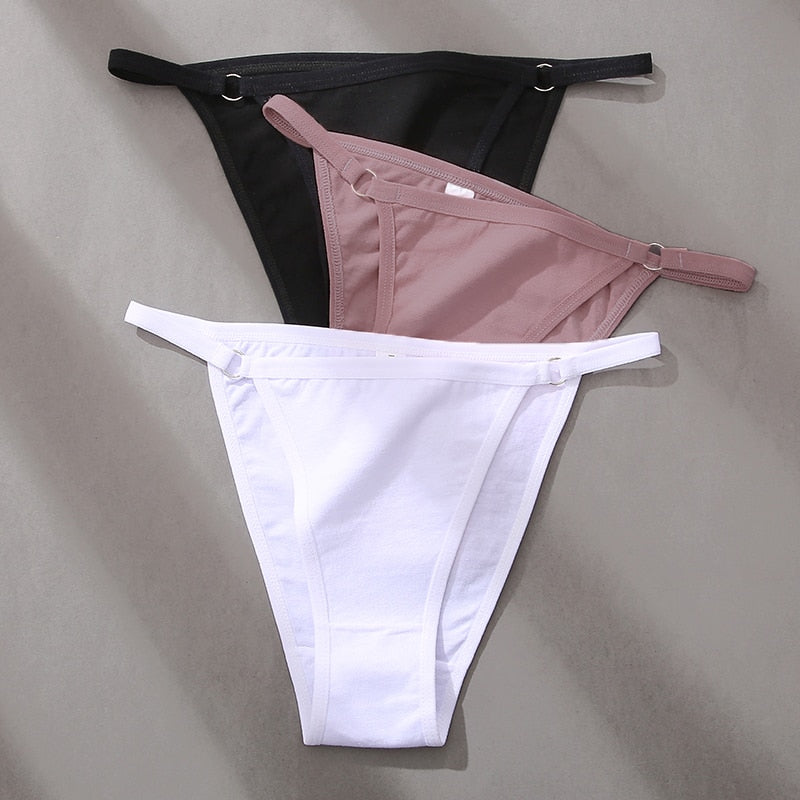 3Pcs/set Women Cotton Panties Low Waist Bikini Briefs M-2XL Ladies Underwear Female Soft Solid Underpants Lingerie
