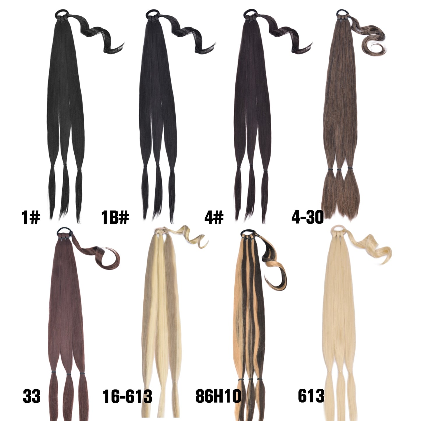 Synthetic Heat Resistant Braided Fishtail Fishbone Drawstring Ponytail Hairpiece Blonde Hair Extensions For Woman